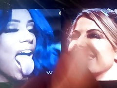 WWE Sasha Banks & Alexa Bliss double spit and cum tribute