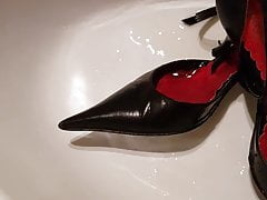 Piss tribute to my sweet wife's whore shoes