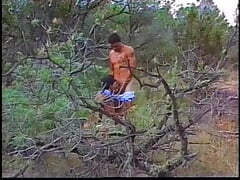 Randy gay brothers suck cocks and fuck asses and jerk off afterwards in forest