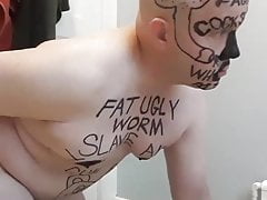 Fat Faggot Slave Worm Posing for SIR
