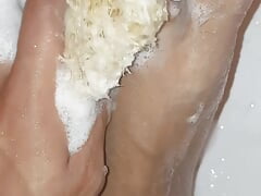 brand new young man, shown and washing his Beautiful and delicate Foot in the bath - FOOT