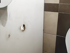 Real gloryhole . Gliry hole in public toalett