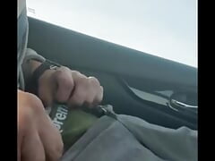 johnholmesjunior shooting cum load while driving on highway slow motion