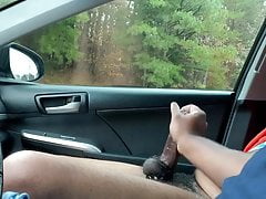 Stroking Dick in the Car