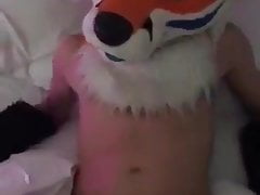 masturbating a cute boy in a fursuit