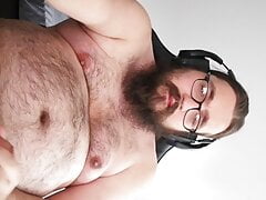 Fat chubby man talks about his gaining fantasy and jerks off