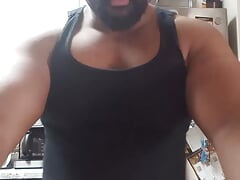 Thick Bear Beats his Dick and Cums on Himself