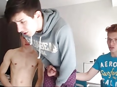 two boys suck their hot big dicked roommate