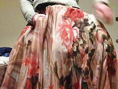 Wanking and cumming in my soft flowy skirt with hoopskirt