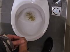 Cute 18 Teen Boy Can't Hold Pee so he Peeing in Public Toilets of Shoppinh Mall 4K