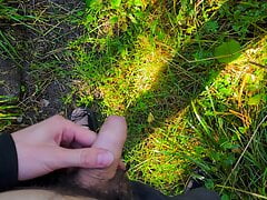 Cute 18 Teen Boy Can't Hold Pee so he Peeing in Nature. Male Public Peeing 4K