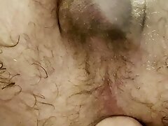 Fist fucking my loose hairy ass in the shower:)