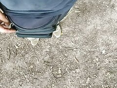 Cock Flash in Public  and Smoke while walking