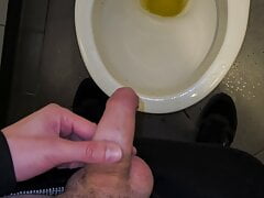 Cute 18 Teen Boy Can't Hold Pee so he Peeing in Public Toilets POV 4K
