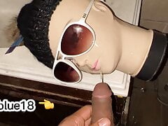 Young man has oral sex with a mannequin in the bathroom of the store