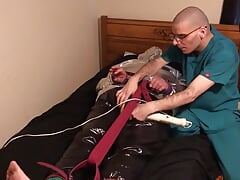 Jun 14 2022 - Rubber Boy gets tied up & breath controlled in silver nylon