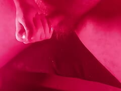 Masturbating with an Overhead View with Nice Red Lights