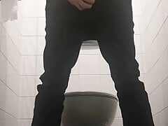 Jerking off in the office toilet