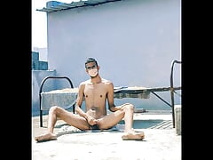 Nude sunbath Indian men cumshot jerking off