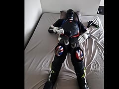 Dainese Guy shoots his load in Aero Evo and S10 gasmask