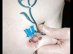 4 needles in tit tattoo