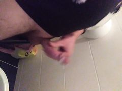 A Big Cumshot at public WC