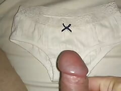 Cumming on my wife's little panties.