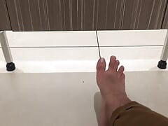 Public Toilet - Testing to See if the Guy in the Stall Next to Me Is Keen to Play - Manlyfoot