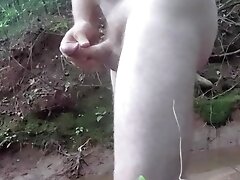 Cum and tease in the woods