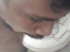 Licking my friend shoes