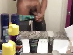BBC Masturbates in Bathroom