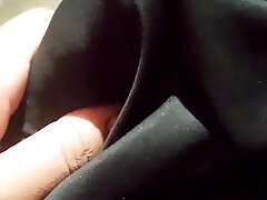 alone dick rubbing and handjob cloth over it