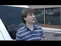 Blacks On Boys - Gay Bareback Interracial Rough Fuck Video 12