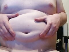 Chubby teen belly play and jiggle