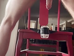 Cumming with Quickshot Fleshlight on Chair