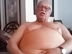 hot big belly grandpa wank