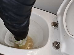 Cleaning nasty toilet in Rubber