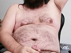 Fat hairy gainer talks about his gaining fantasy with you and cums