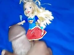 Me jerking off and cumming on my supergirl doll
