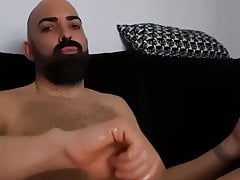 Fit bald guy cums a lot