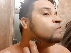Shaving for you in the shower