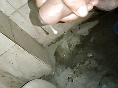 Boy Masterbating in toilet with big cock and cum so large