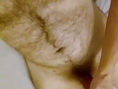 Wanking my uncut cock and cumming in bed