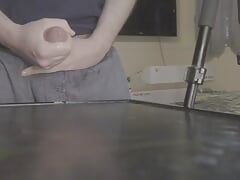 Slow-motion cumshot #22! Spraying down with huge ropes!