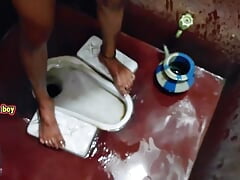 twink boy washing his big dick after having gay romance with his friends. desi style boysex at hotel. boy fuck boy asshole x
