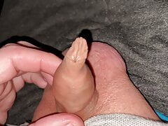 quick wank my small foreskin cock with cumshot