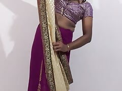 Gunjan saree wearing