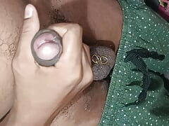 Asian big cock have a beautiful piercing in the balls