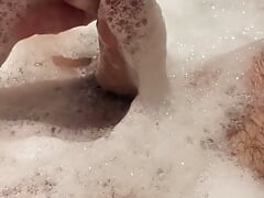 my cock in the bathtub while I soap my hairy body, would you like to take a bath with me in the tub hairy cock in the ba