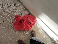 red dress 4 getting trampled and kicked on dirty floor